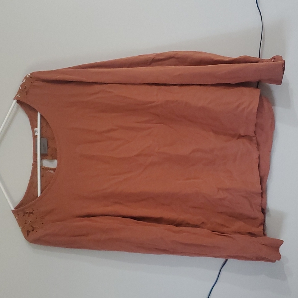 Burnt orange vero moda long sleeve blouse